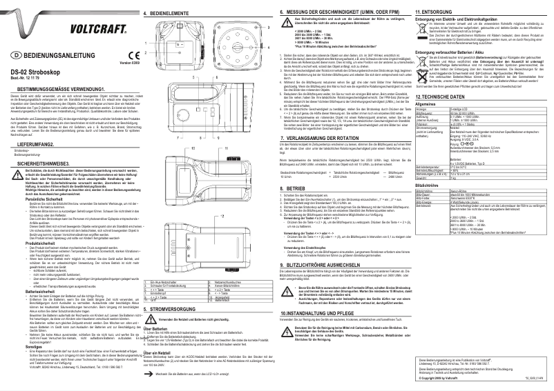 Page n°1 - Manuel utilisateur Voltcraft DS-02