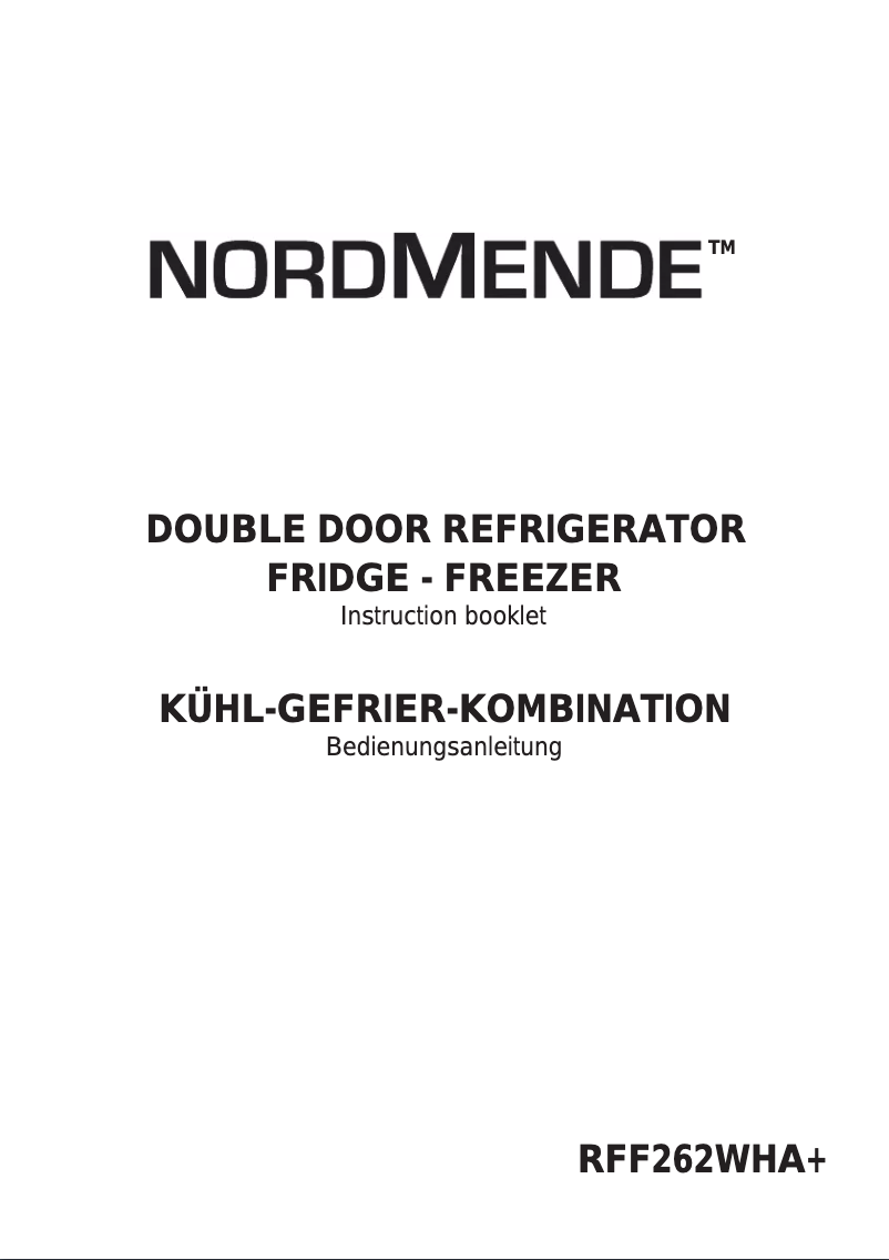 Page n°1 - Manuel utilisateur Nordmende RFF262WHA
