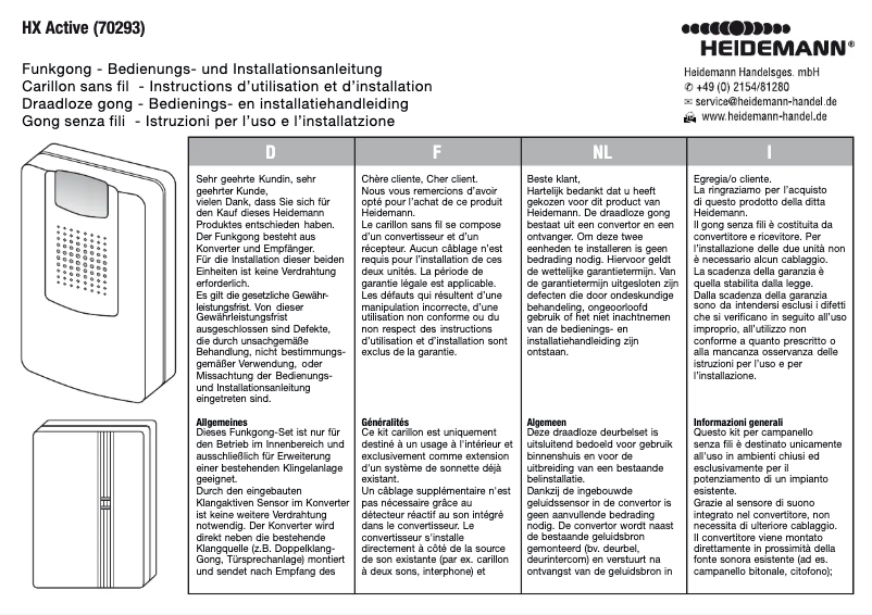 Image de la première page du manuel de l'appareil HX Active 70293