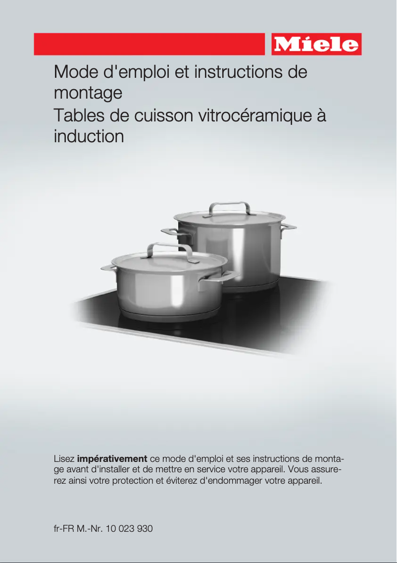 Page 1 de la notice Manuel utilisateur Miele KM 6349-1 PowerFlex
