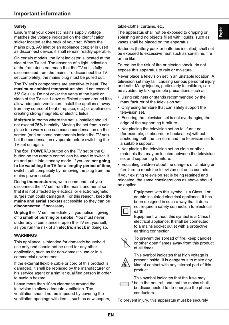 Page 1 de la notice Manuel utilisateur TCL 43AP710