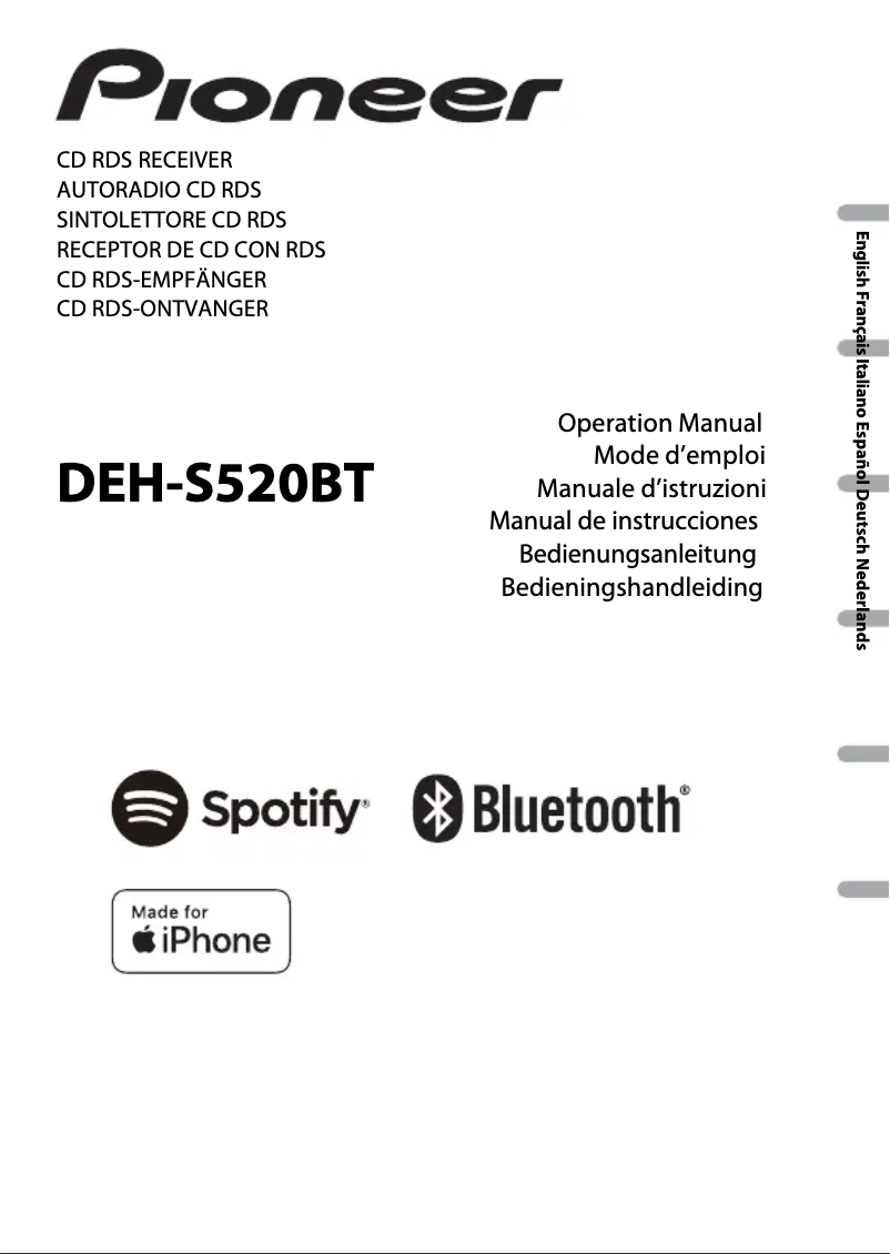 Page 1 of the manual User Manual Pioneer DEH-S410BT