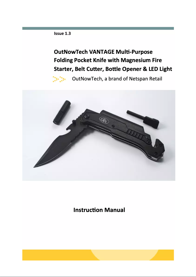 Page 1 de la notice Manuel utilisateur OutNowTech Vantage
