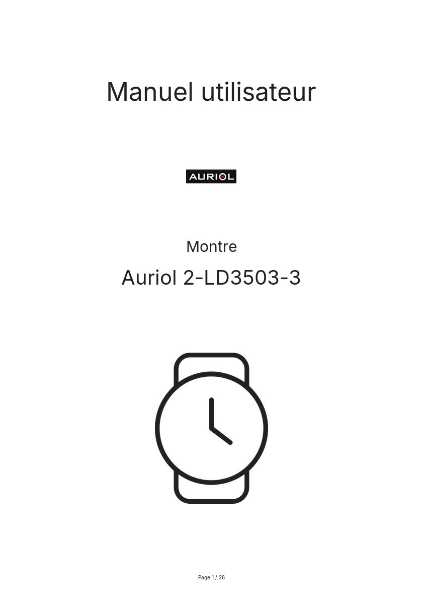 Page n°1 - Manuel utilisateur Auriol 2-LD3503-3