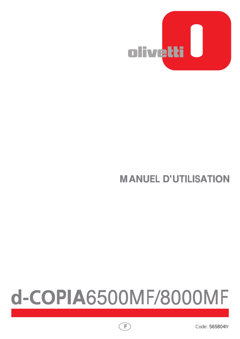 Image de la première page du manuel de l'appareil d-Copia 6500MF