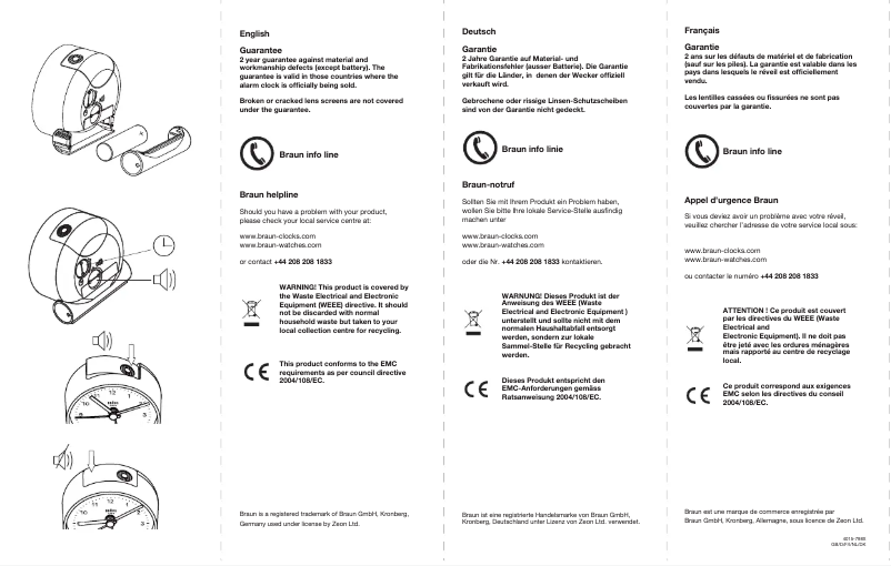 Page 1 de la notice Manuel utilisateur Braun BNC001