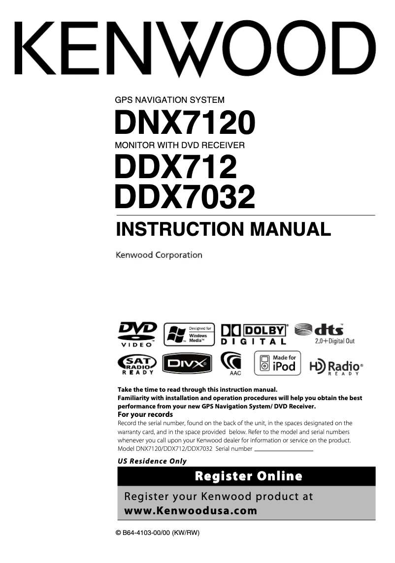 Page n°1 - Manuel utilisateur Kenwood DDX-7032