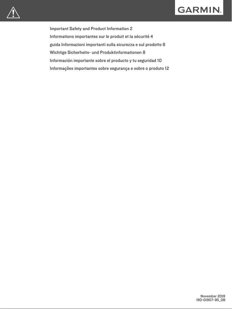 Page 1 de la notice Instructions de sécurité Garmin D2 Delta PX