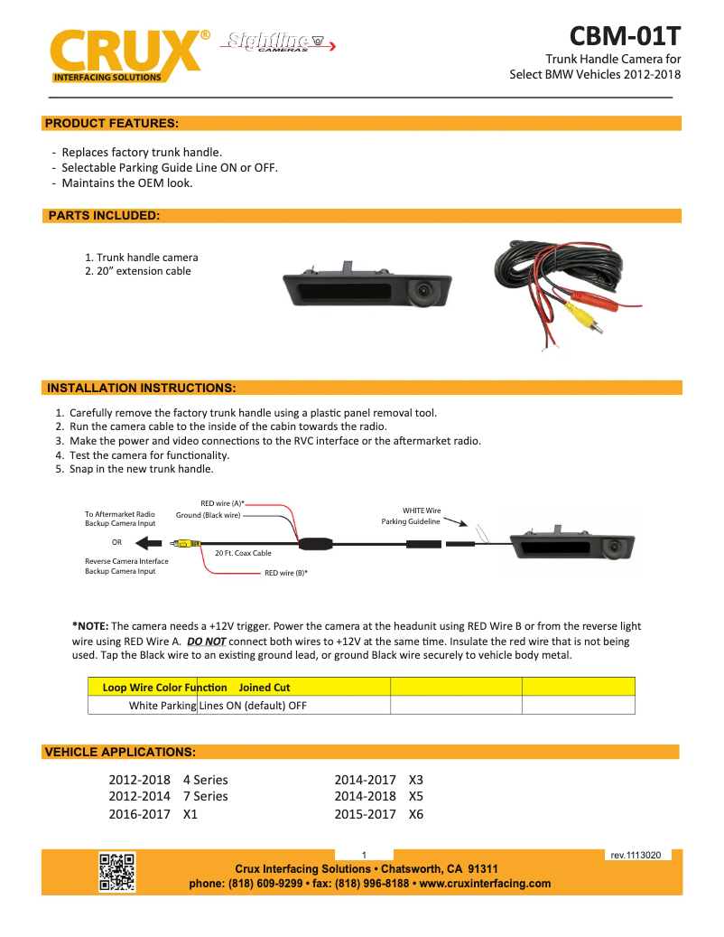 Page 1 de la notice Manuel utilisateur CRUX CBM-01T