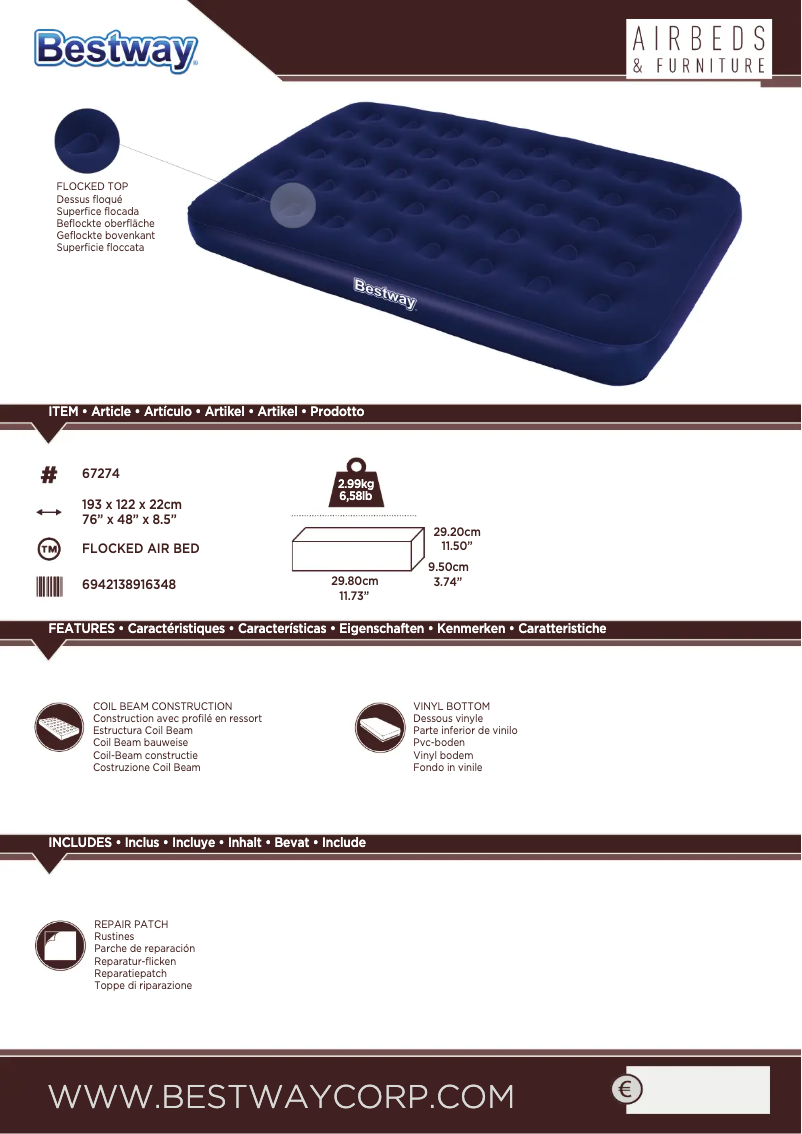 Page n°1 - Manuel utilisateur Bestway 67274