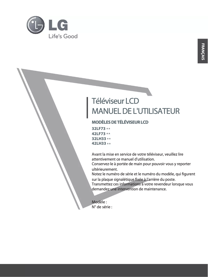 Page n°1 - Manuel utilisateur LG 42LF7300
