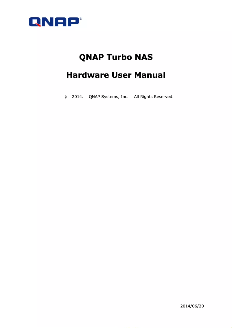 Page 1 de la notice Manuel utilisateur QNAP TVS-863+