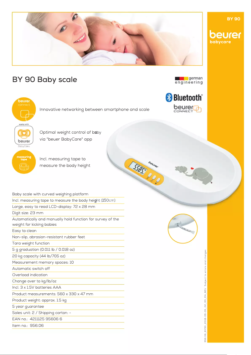 Page 1 de la notice Fiche technique Beurer BY 90