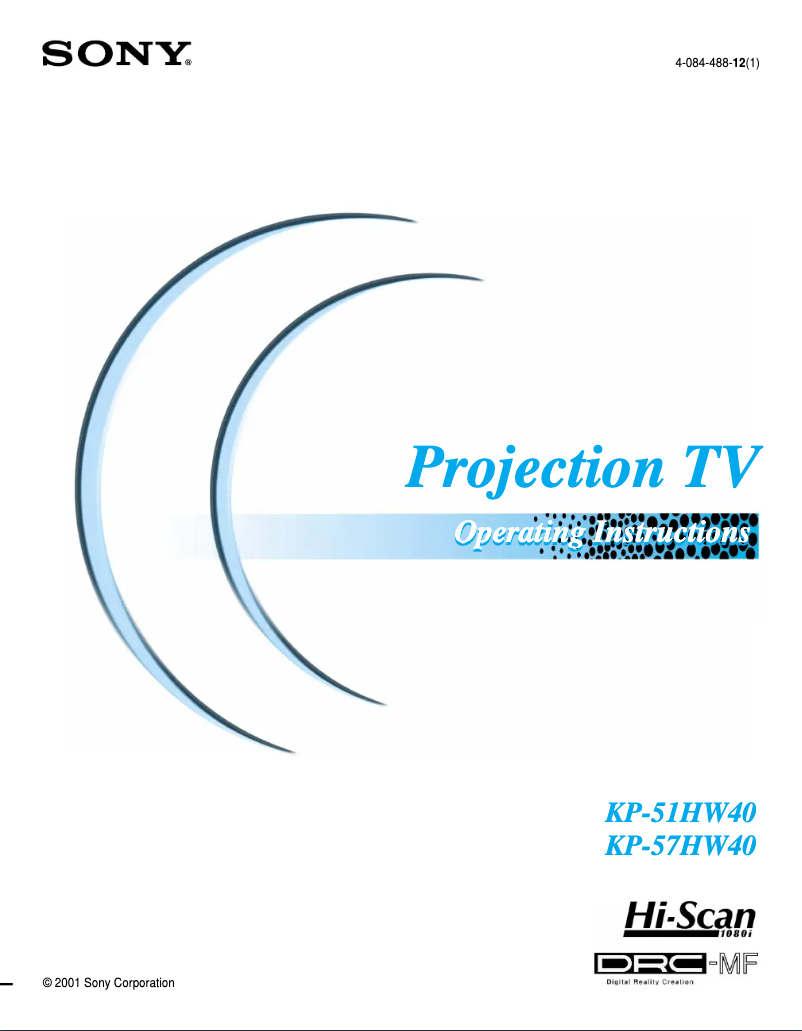 Page 1 de la notice Manuel utilisateur Sony KP-51HW40