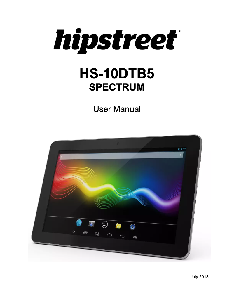 Page n°1 - Manuel utilisateur Hipstreet HS-10DTB5 Spectrum