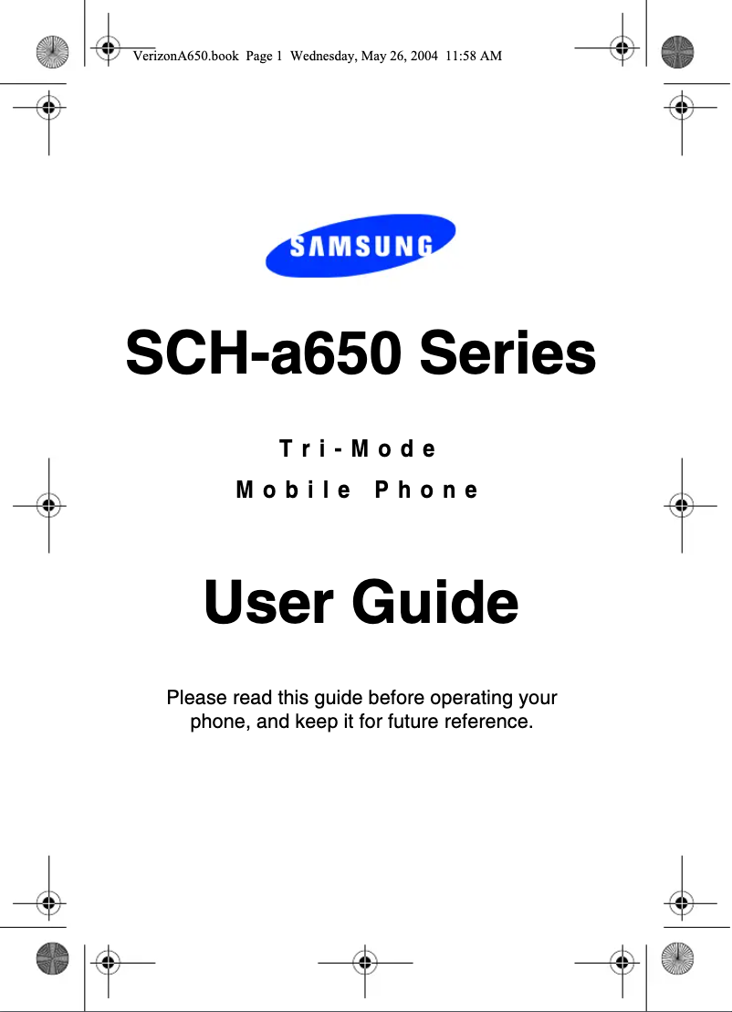 Page n°1 - Manuel utilisateur Samsung SCH-A650