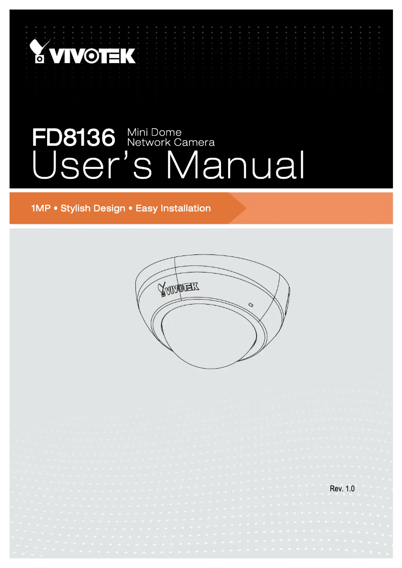 Page n°1 - Manuel utilisateur Vivotek FD8136-F3