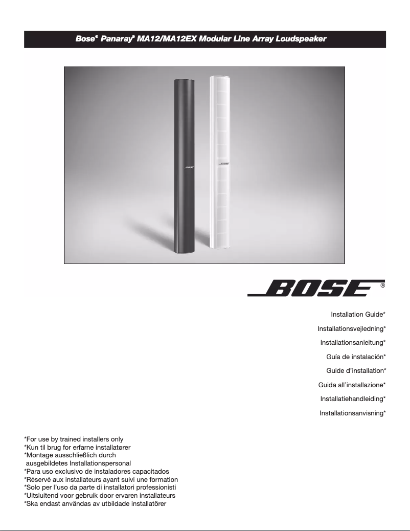 Page 1 de la notice Manuel utilisateur Bose Panaray MA12