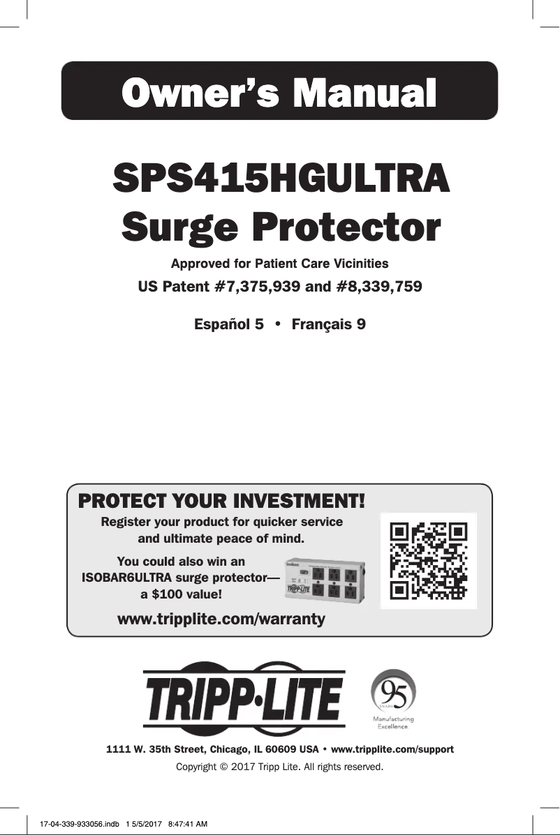 Page n°1 - Manuel utilisateur Tripp Lite SPS415HGULTRA