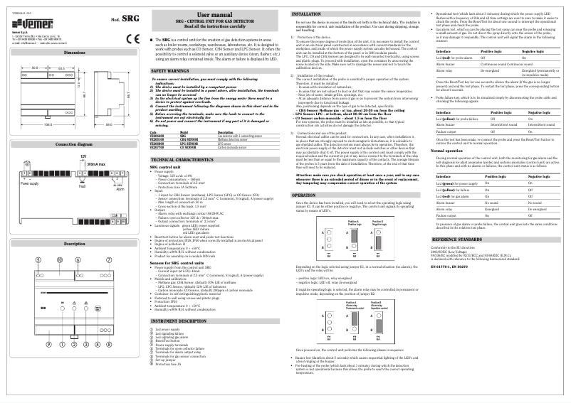 Page n°1 - Manuel utilisateur Vemer SRG