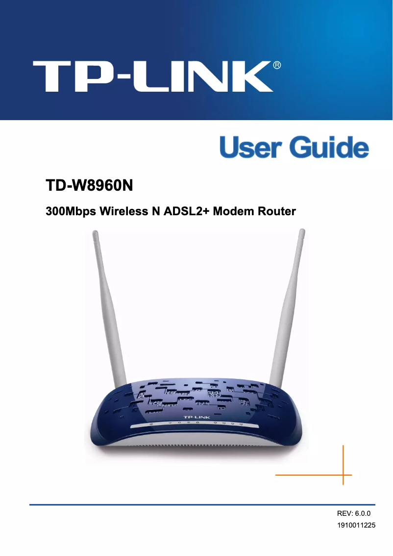Page n°1 - Guide d'installation TP-Link TD-W8960N