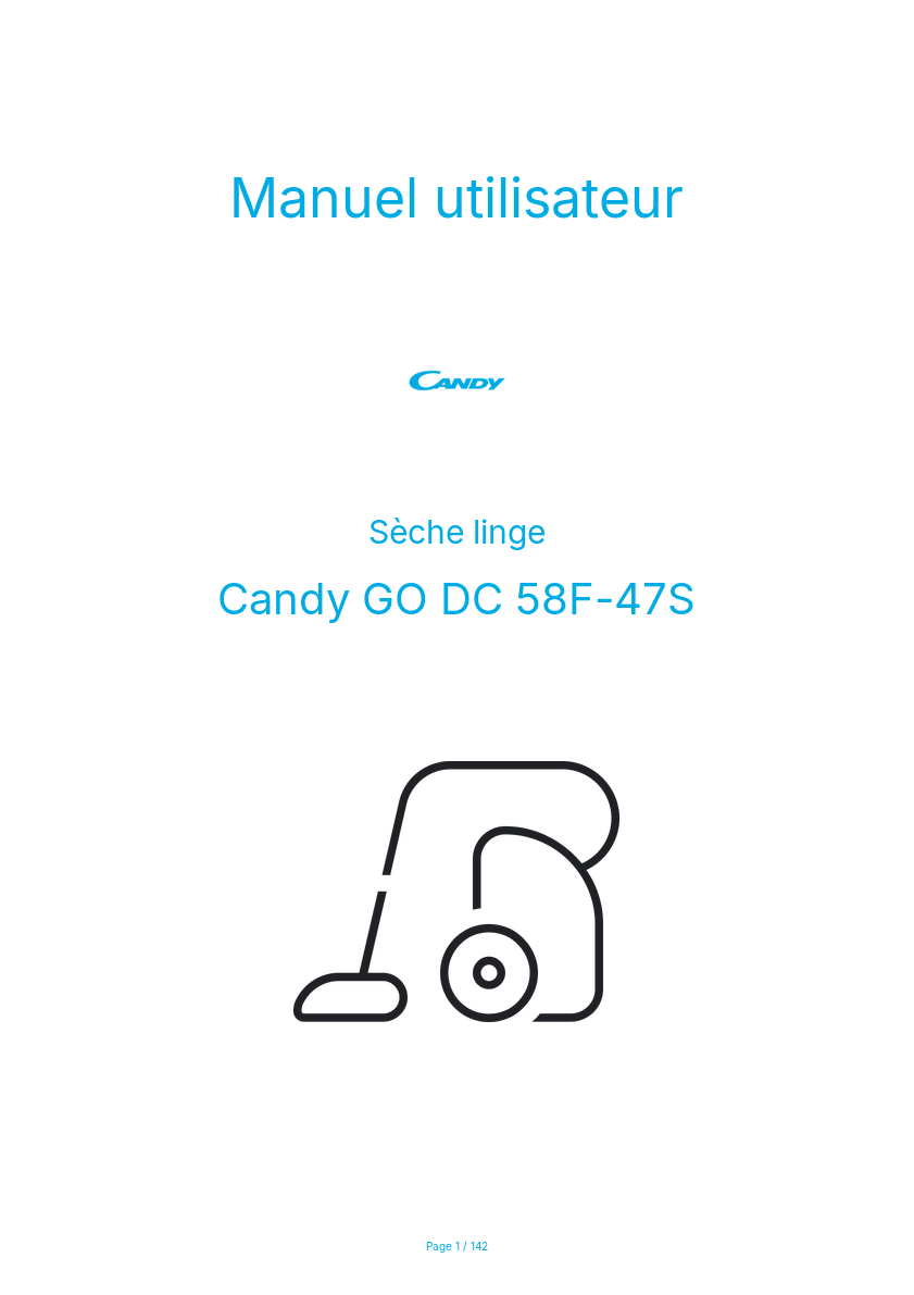 Image de la première page du manuel de l'appareil GO DC 58F-47S