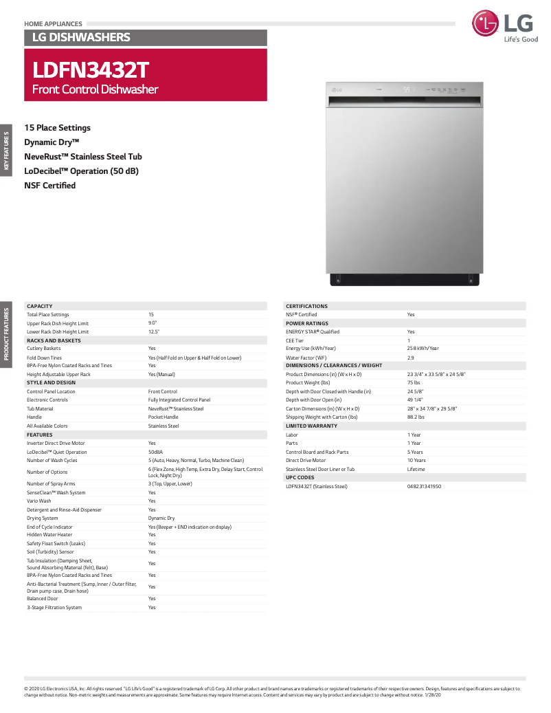 Image de la première page du manuel de l'appareil LDFN3432T