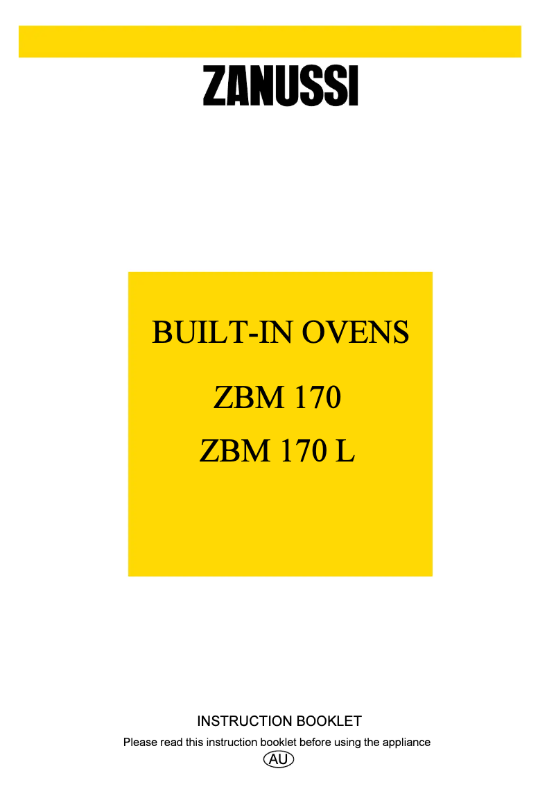 Page n°1 - Manuel utilisateur Zanussi ZBM170LX