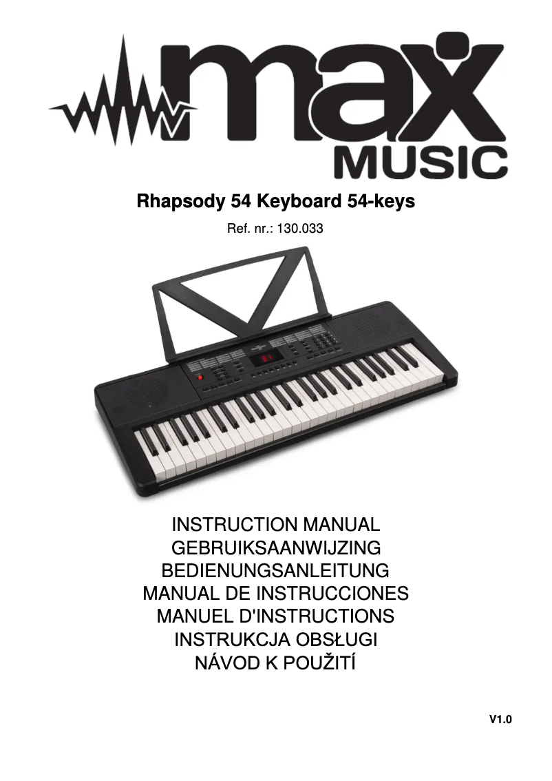 Page 1 de la notice Manuel utilisateur MAX Rhapsody54