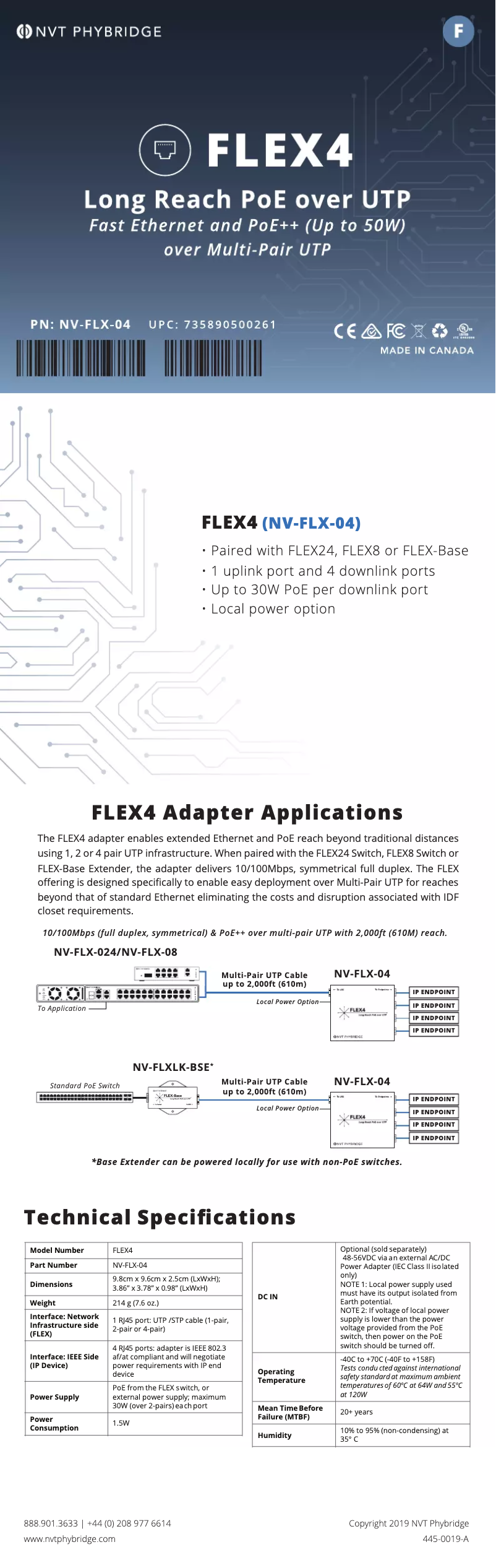 Page 1 de la notice Manuel utilisateur Phybridge NV-FLX-04