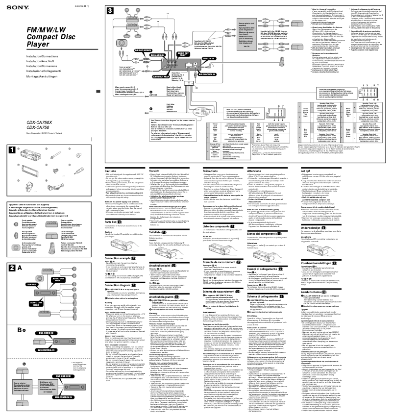 Image de la première page du manuel de l'appareil CDX-CA750