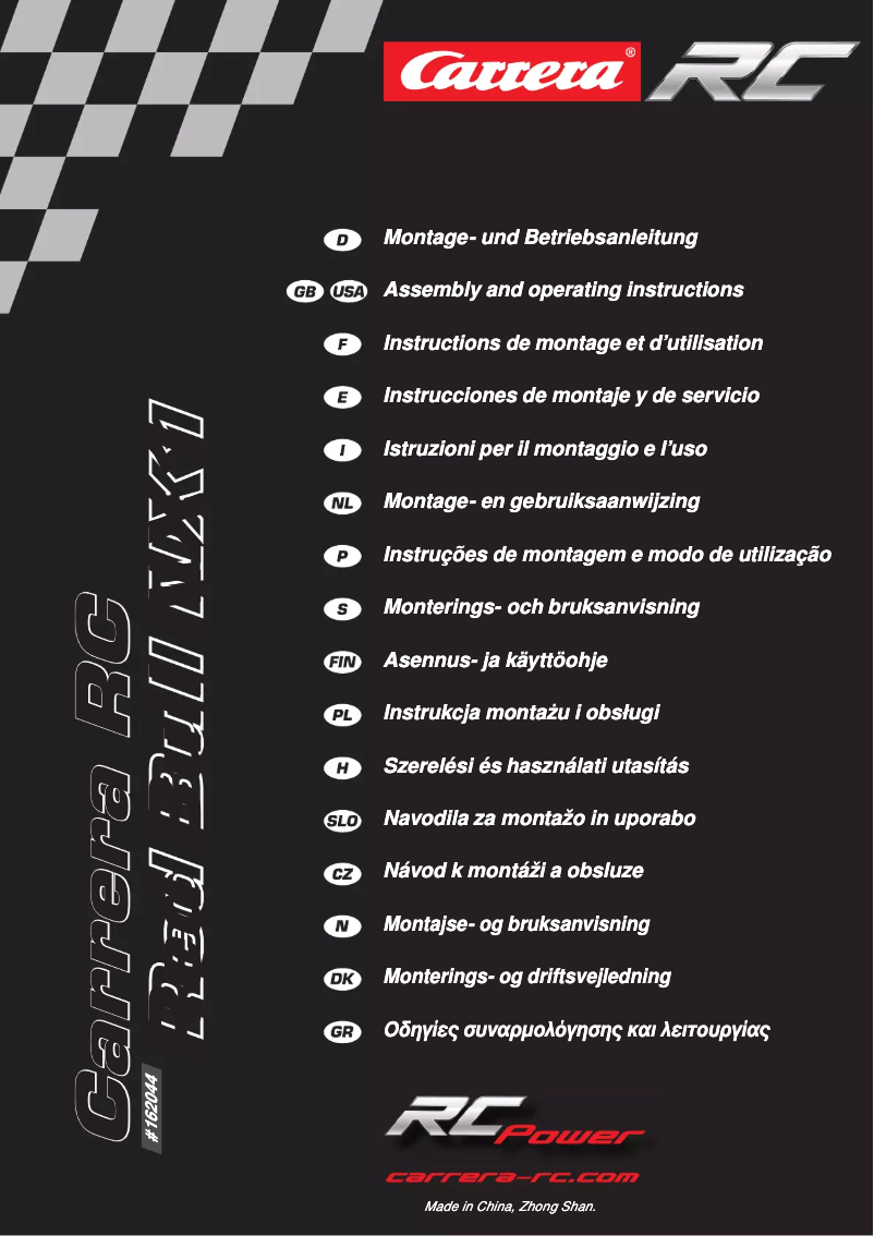 Page n°1 - Manuel utilisateur Carrera Red Bull NX1