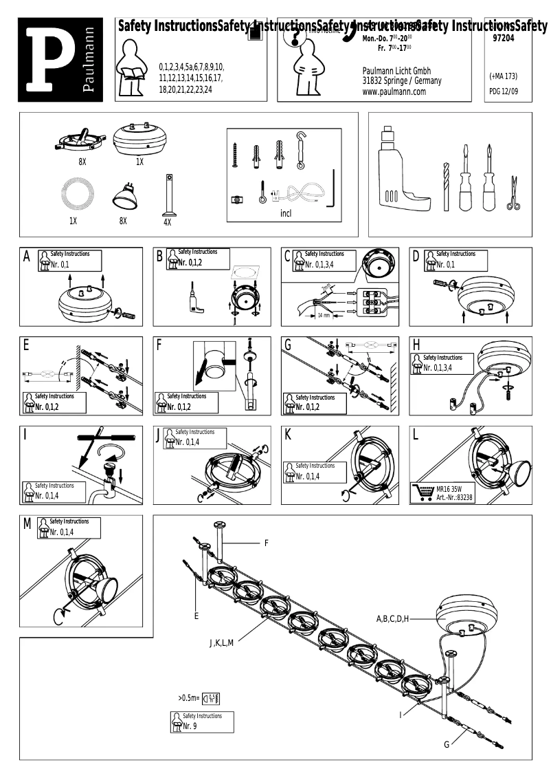 Page 1 de la notice Manuel utilisateur Paulmann Cardan 972.04