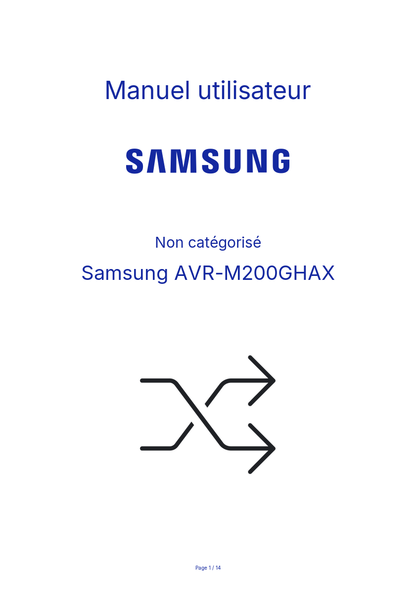 Image de la première page du manuel de l'appareil AVR-M200GHAX