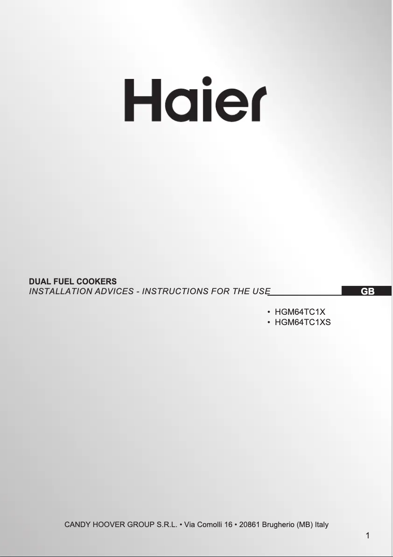 Page n°1 - Manuel utilisateur Haier HGM64TC1XS