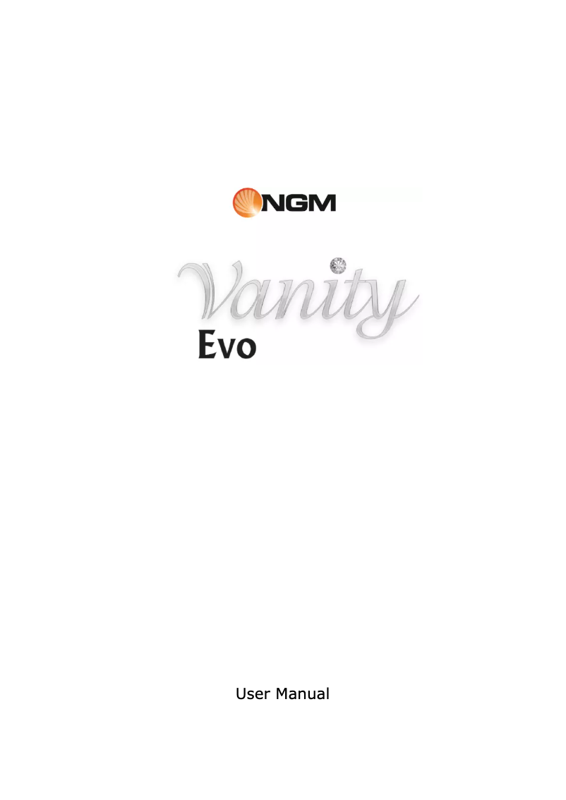 Page n°1 - Manuel utilisateur NGM Vanity Evo