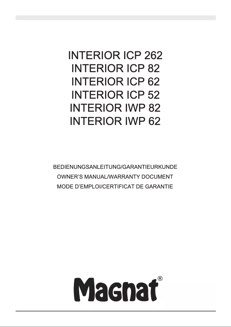 Image de la première page du manuel de l'appareil Interior IWP 62