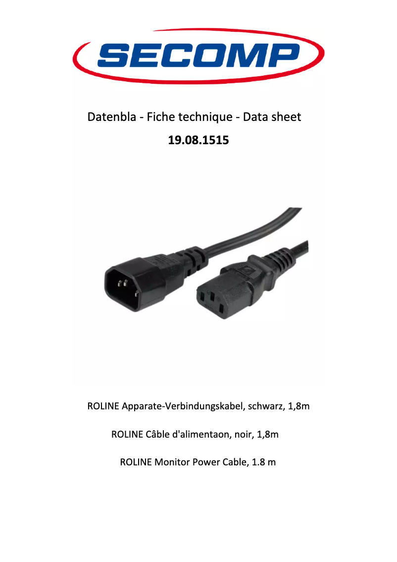 Page n°1 - Manuel utilisateur Roline 19.08.1515