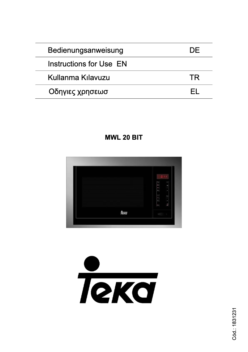 Page 1 de la notice Manuel utilisateur Teka MWL 20 BIT