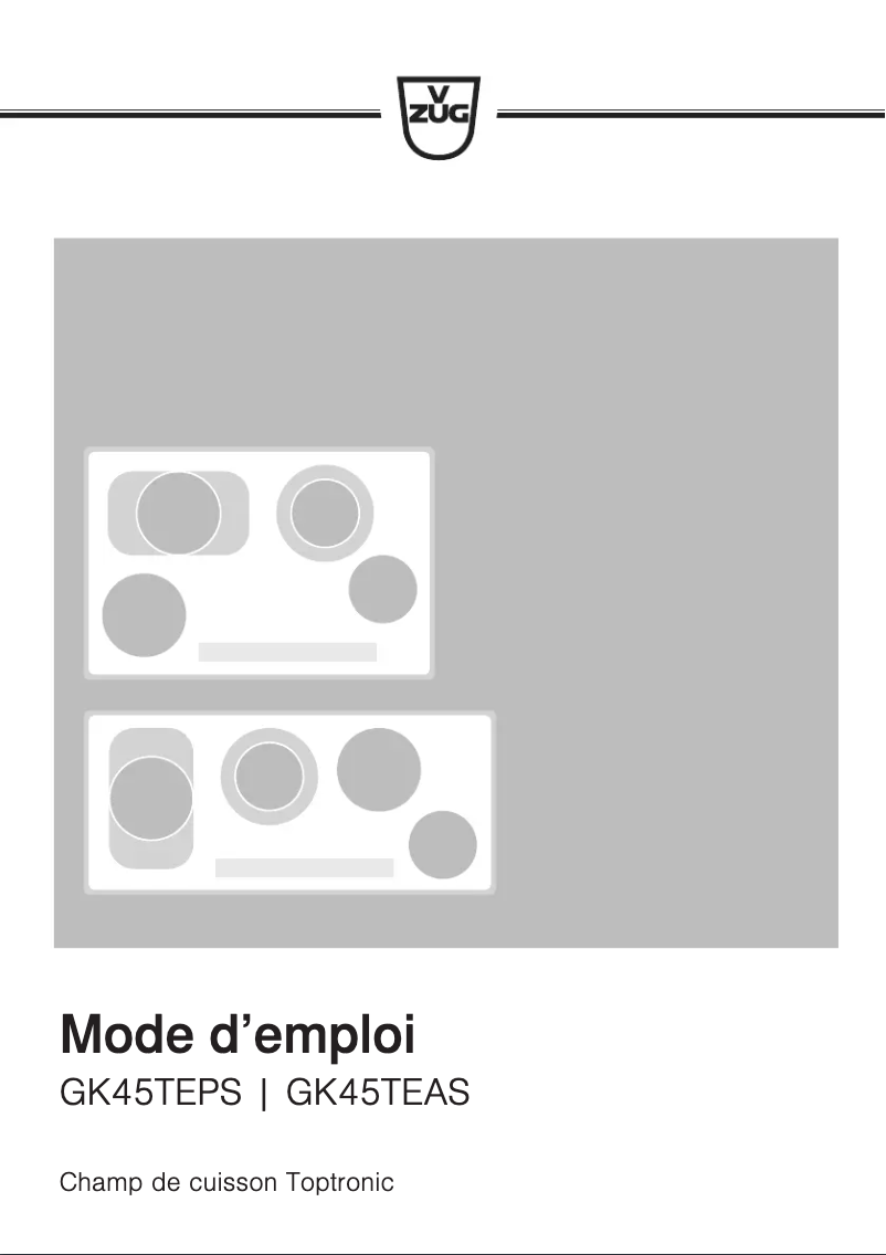 Page n°1 - Manuel utilisateur V-Zug GK45TEASU