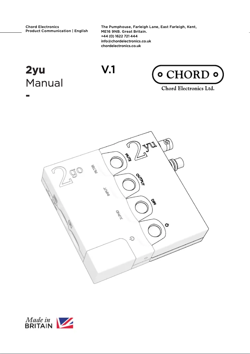 Page n°1 - Manuel utilisateur Chord 2yu