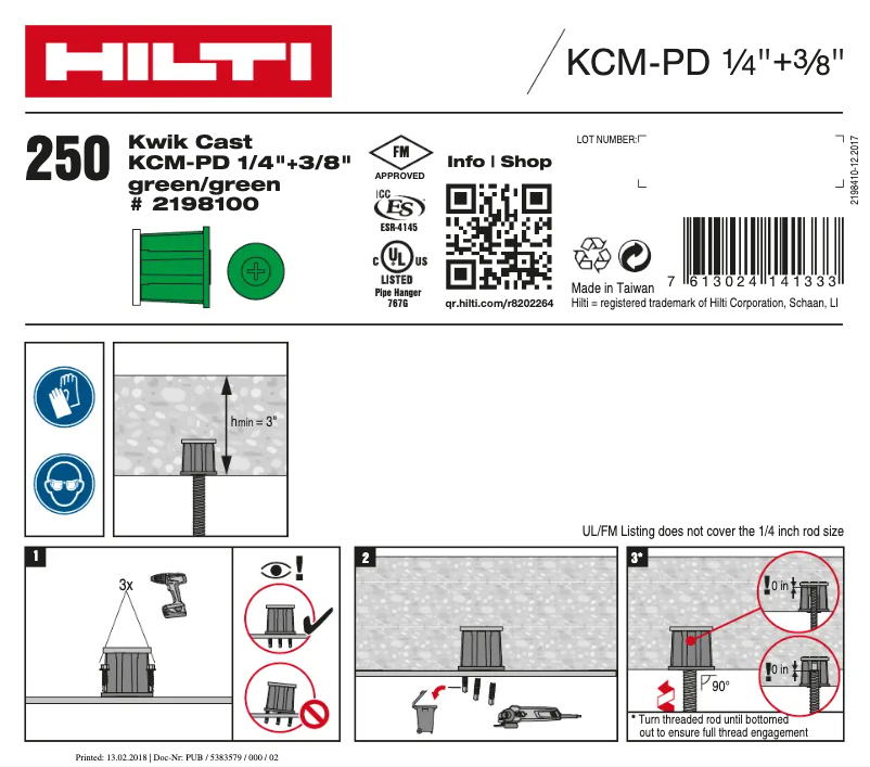 Page 1 de la notice Manuel utilisateur Hilti KCM-PD