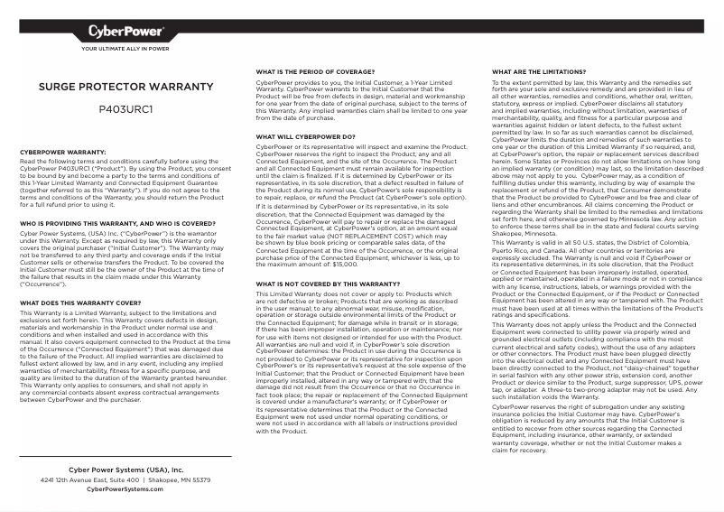 Image de la première page du manuel de l'appareil Home Office P403URC1