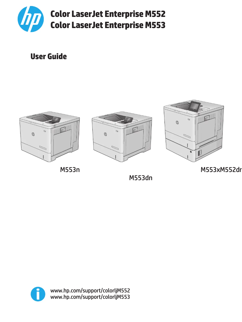 Page 1 de la notice Manuel utilisateur HP Color LaserJet Enterprise M553X