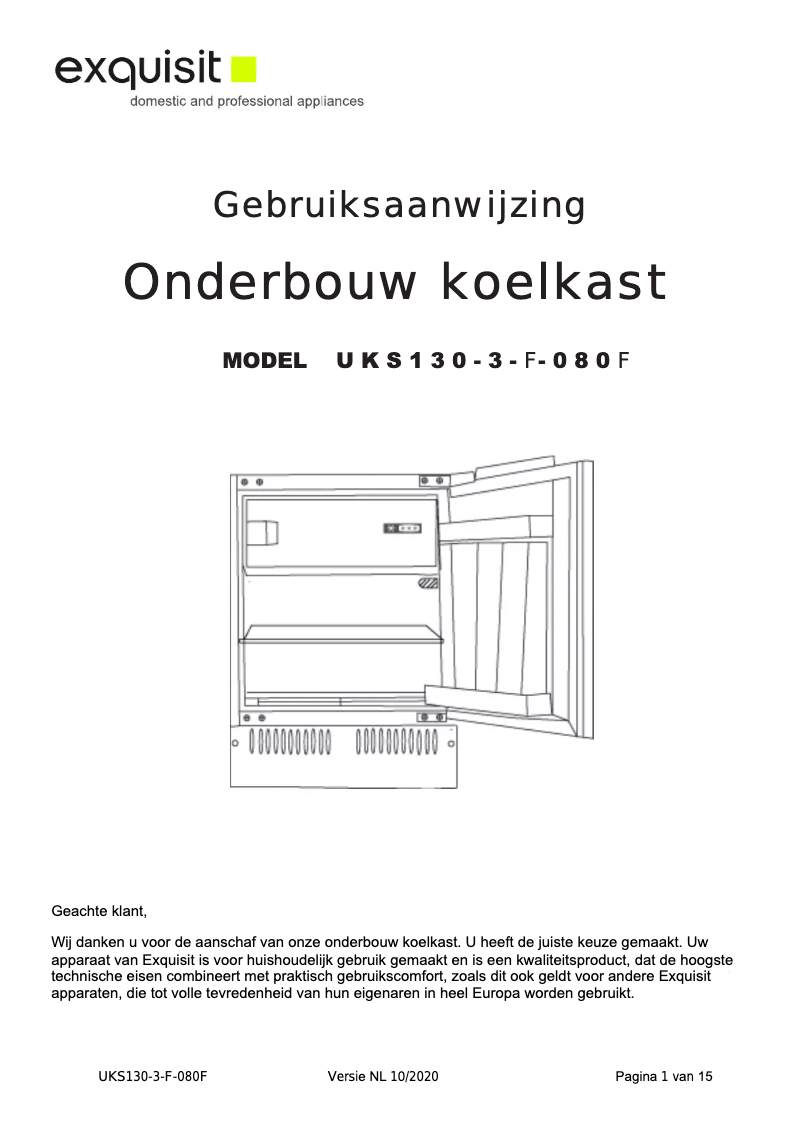 Image de la première page du manuel de l'appareil UKS130-3-F-080F