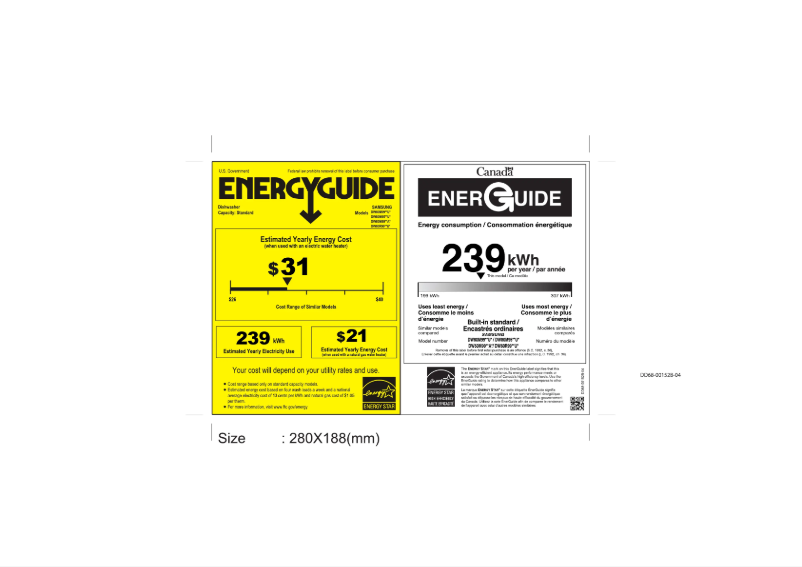 Page n°1 - Label énergétique Samsung DW80R9950US