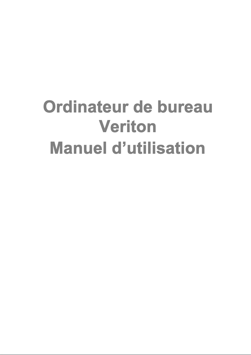 Page 1 de la notice Manuel utilisateur Acer Veriton D650_75