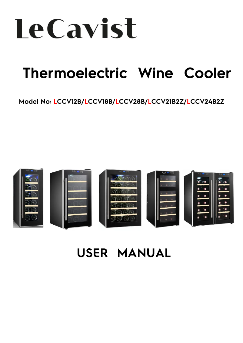 Page 1 de la notice Manuel utilisateur LeCavist LCCV24B2Z