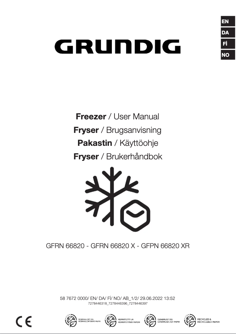 Page n°1 - Manuel utilisateur Grundig GFRN 66820 X