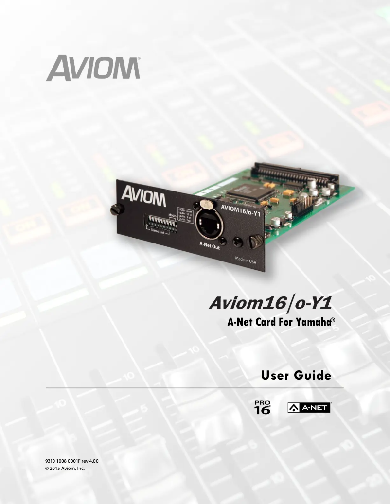 Página 1 del manual Manual de usuario Aviom AVIOM16/O-Y1